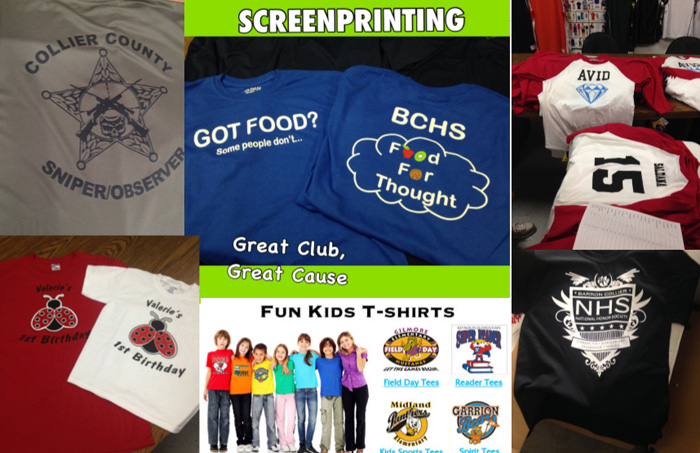 Screen Printed Short Sleeve T-Shirts in and near Florida